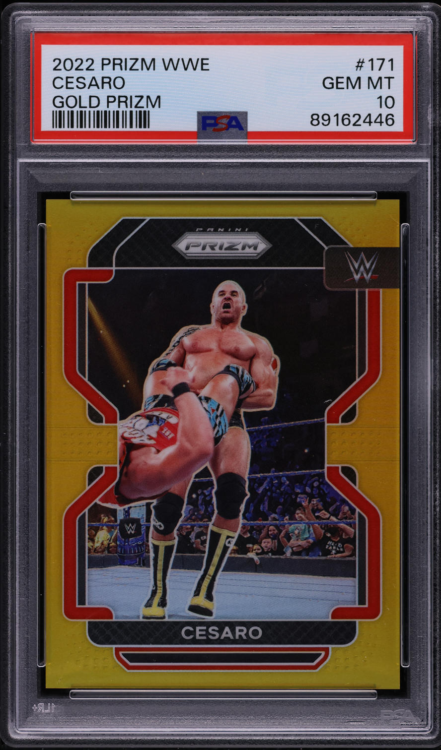 2022 Panini Prizm WWE Gold Cesaro 10/10 #171 PSA 10 GEM MINT
