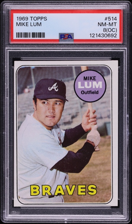 1969 Topps Mike Lum #514 PSA 8(oc) NM-MT