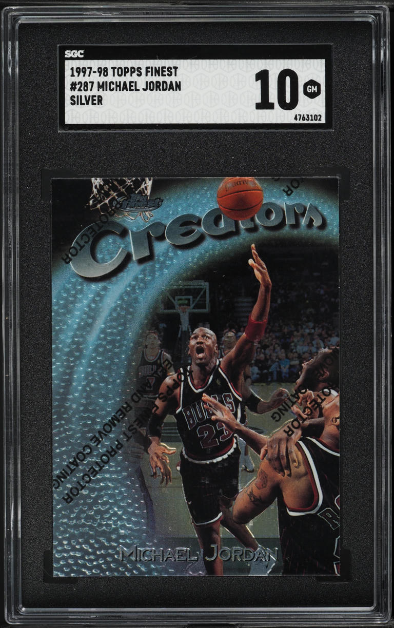 1997 Finest Silver w/ Coating Michael Jordan #287 SGC 10 GEM MINT