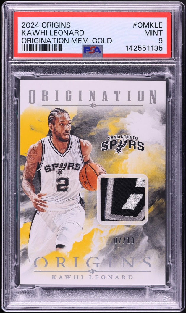 2024 Panini Origins Origination Memorabilia Gold Kawhi Leonard PATCH /10 #OM-KLE PSA 9 MINT