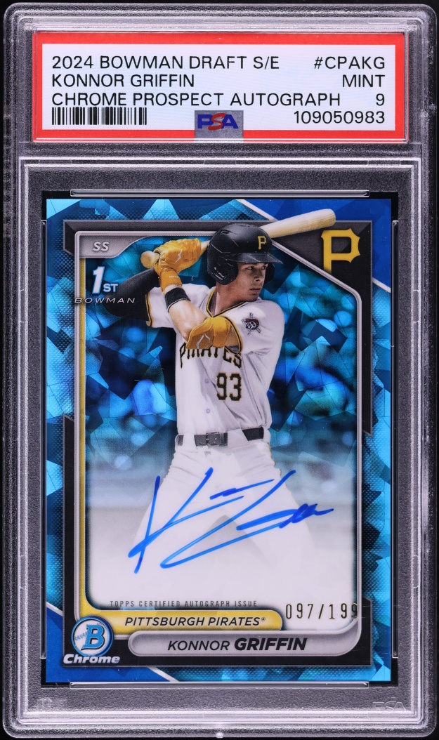 2024 Bowman Chrome Draft Sapphire Konnor Griffin PROSPECT AUTO /199 #CPA-KG PSA 9 MINT