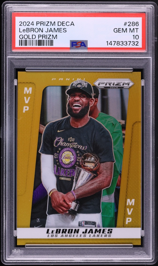 2024 Panini Prizm Deca Gold LeBron James /10 #286 PSA 10 GEM MINT