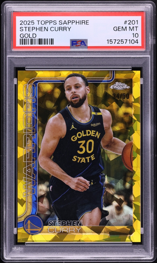 2025 Topps Chrome Sapphire Edition Gold Stephen Curry /50 #201 PSA 10 GEM MINT