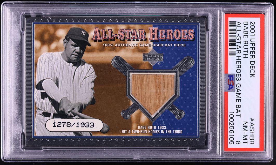 2001 Upper Deck All-Star Heroes Game Bat Babe Ruth RELIC /1933 #ASH-BR PSA 8 NM-MT