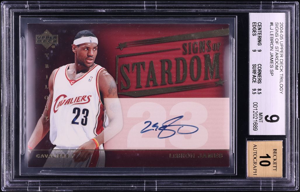 2004 Upper Deck Trilogy Signs Of Stardom LeBron James AUTO #SI-LJ BGS 9 MINT
