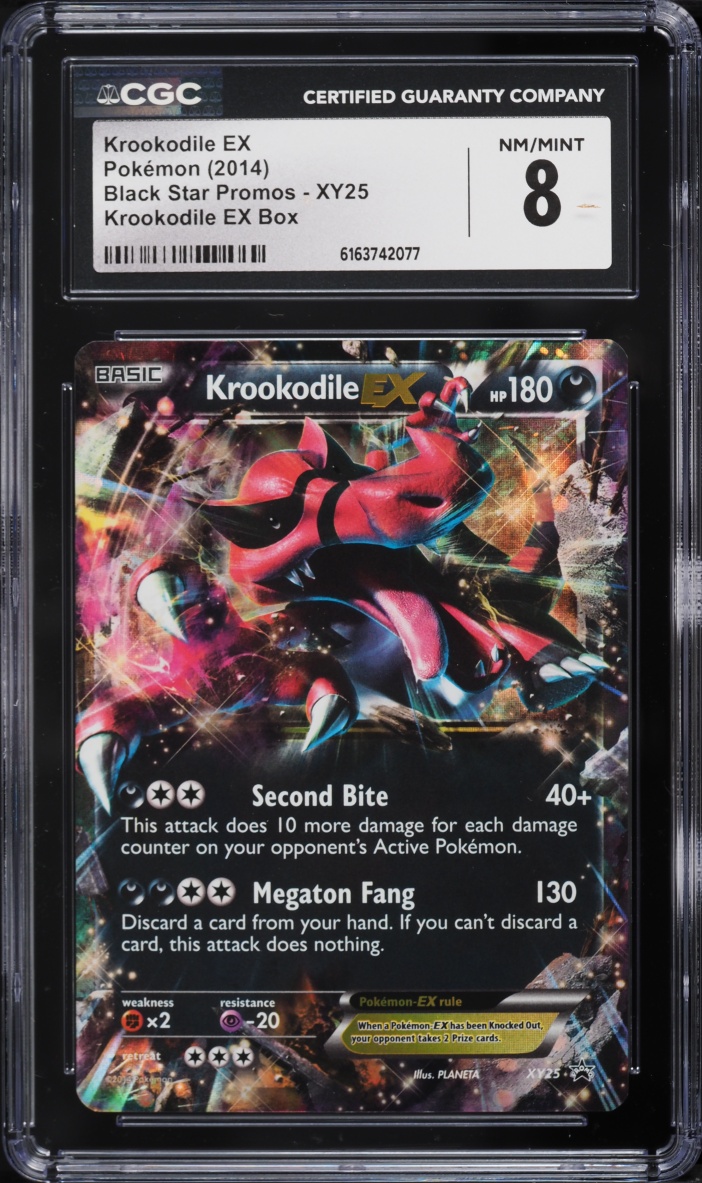 2014 Pokemon XY Black Star Promo Krookodile EX Box Krookodile EX #XY25 CGC 8 NM-MT