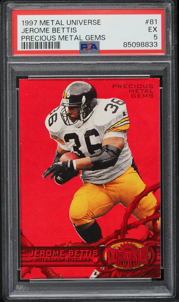 1997 Metal Universe Precious Metal Gems PMG Red Jerome Bettis /150 #81 PSA 5 EX