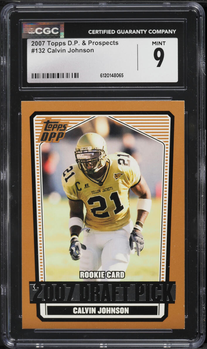 2007 Topps DP & Prospects Calvin Johnson ROOKIE #132 CGC 9 MINT
