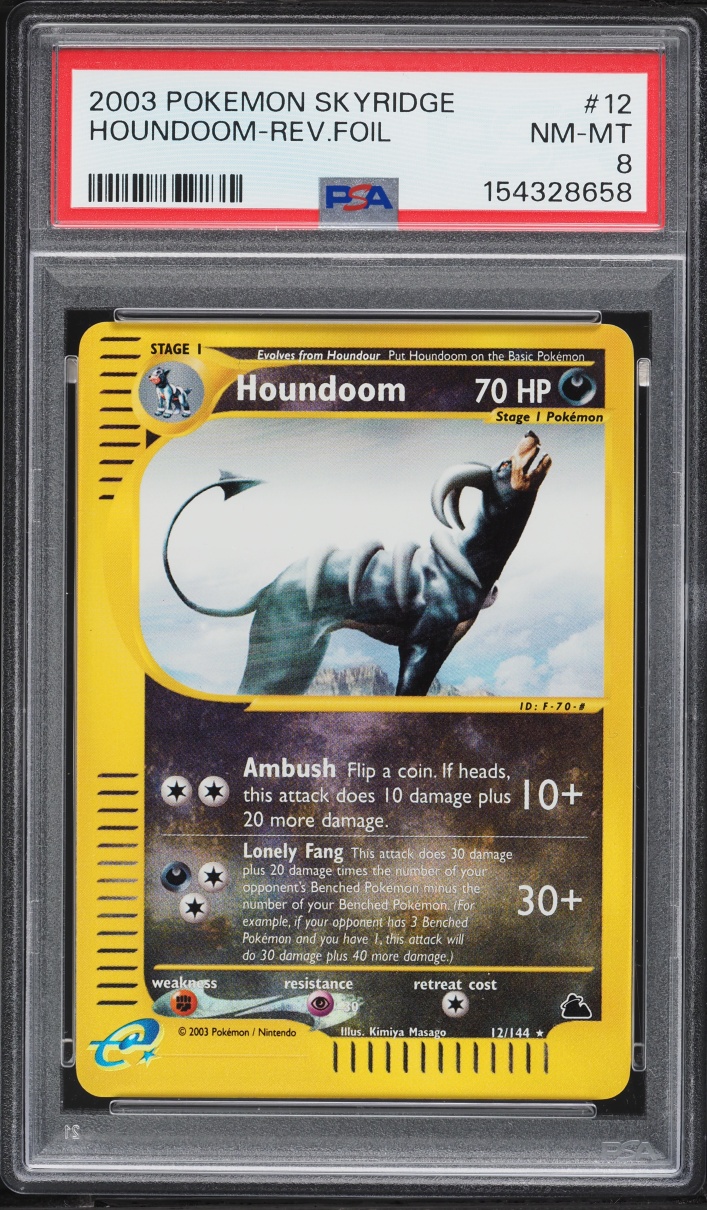 2003 Pokemon Skyridge Reverse Holo Houndoom #12 PSA 8 NM-MT