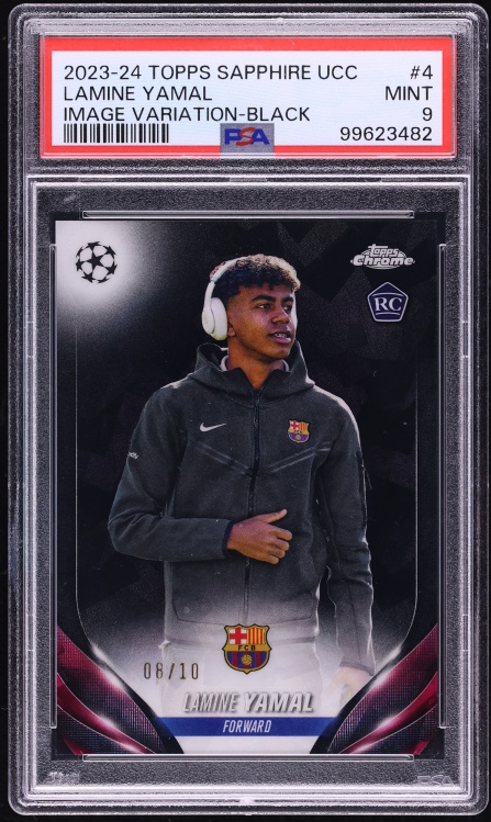 2023 Topps Chrome Sapphire UEFA Image Variations Black Lamine Yamal ROOKIE /10 #CVS-4 PSA 9