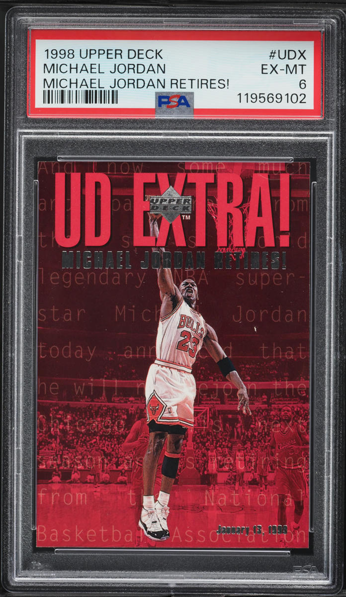 1998 Upper Deck MJ Retires! Michael Jordan #UDX PSA 6 EXMT