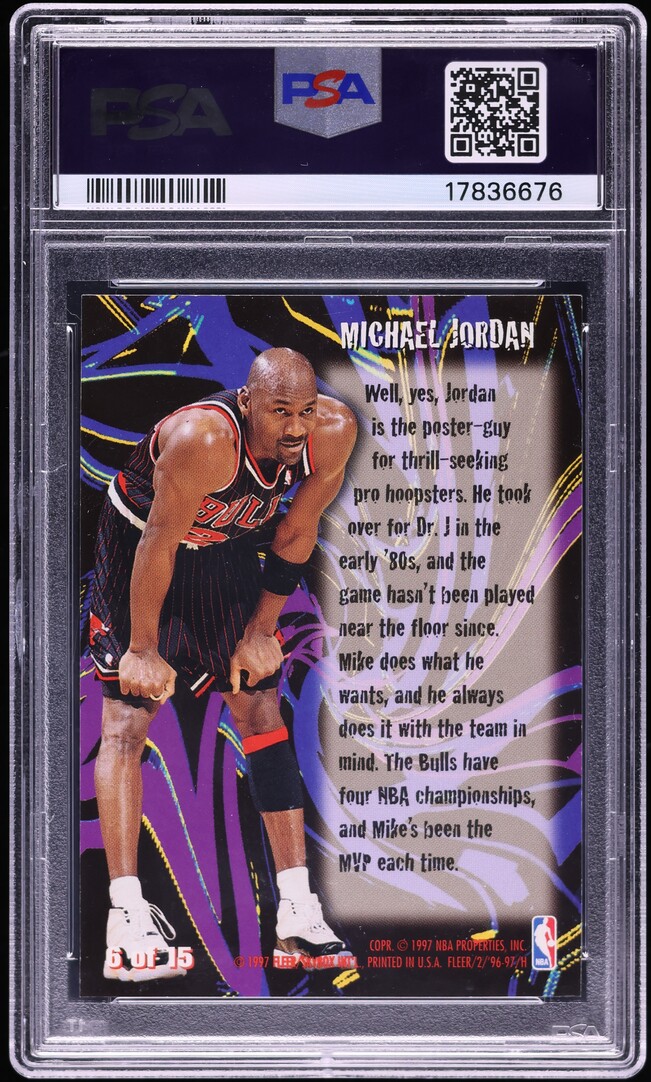 1996 Fleer Thrill Seekers Michael Jordan #6 PSA 10 GEM MINT