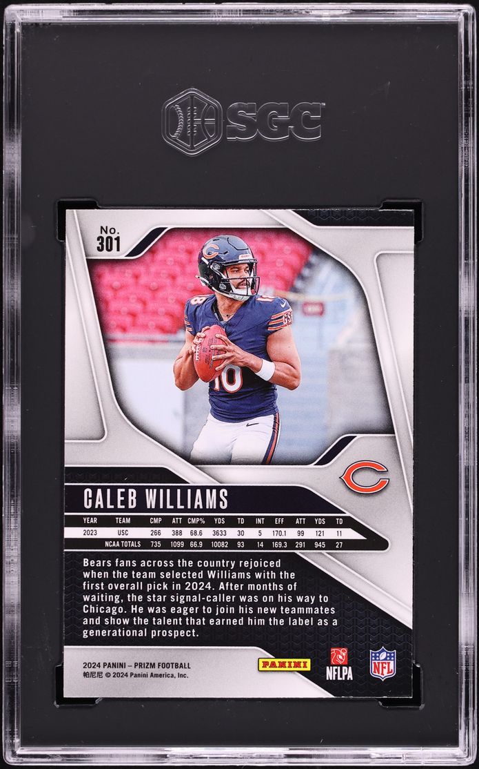 2024 Panini Prizm Caleb Williams ROOKIE #301 SGC 9.5 MINT+