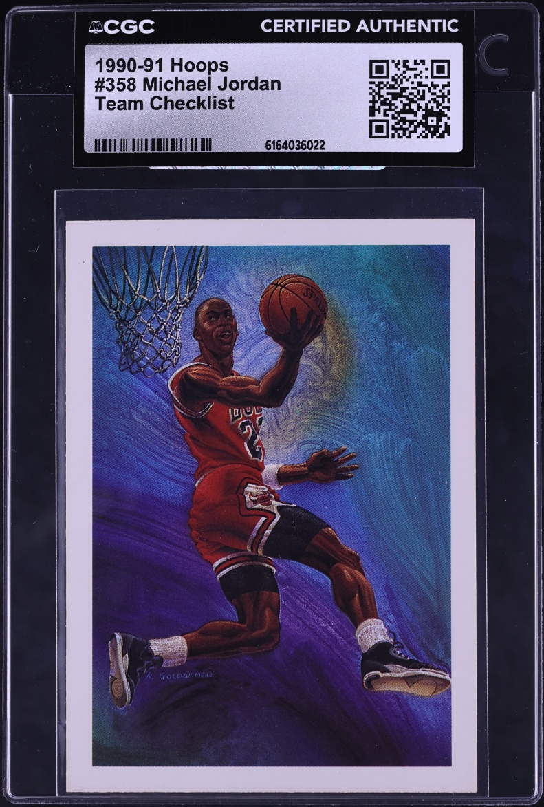 1990 Hoops Team Checklist Michael Jordan #358 CGC AUTH