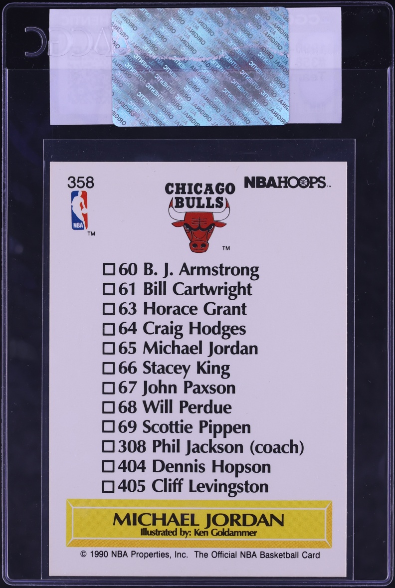 1990 Hoops Team Checklist Michael Jordan #358 CGC AUTH