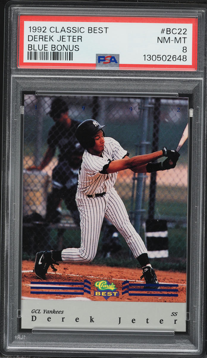 1992 Classic Best Blue Bonus Derek Jeter ROOKIE #BC22 PSA 8 NM-MT