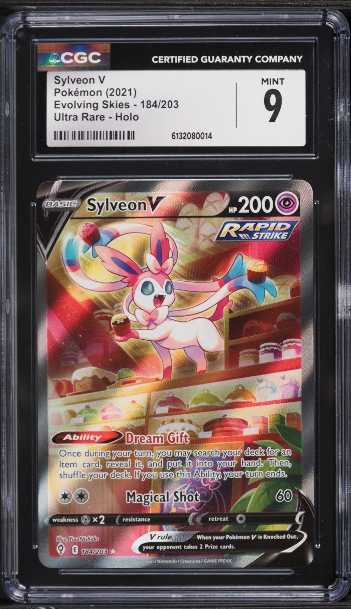 2021 Pokemon Sword & Shield Evolving Skies Alt Art Sylveon V #184 CGC 9 MINT