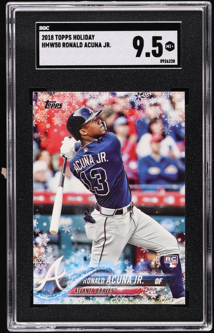 2018 Topps Holiday Ronald Acuna Jr. ROOKIE #HMW50 SGC 9.5 MINT+