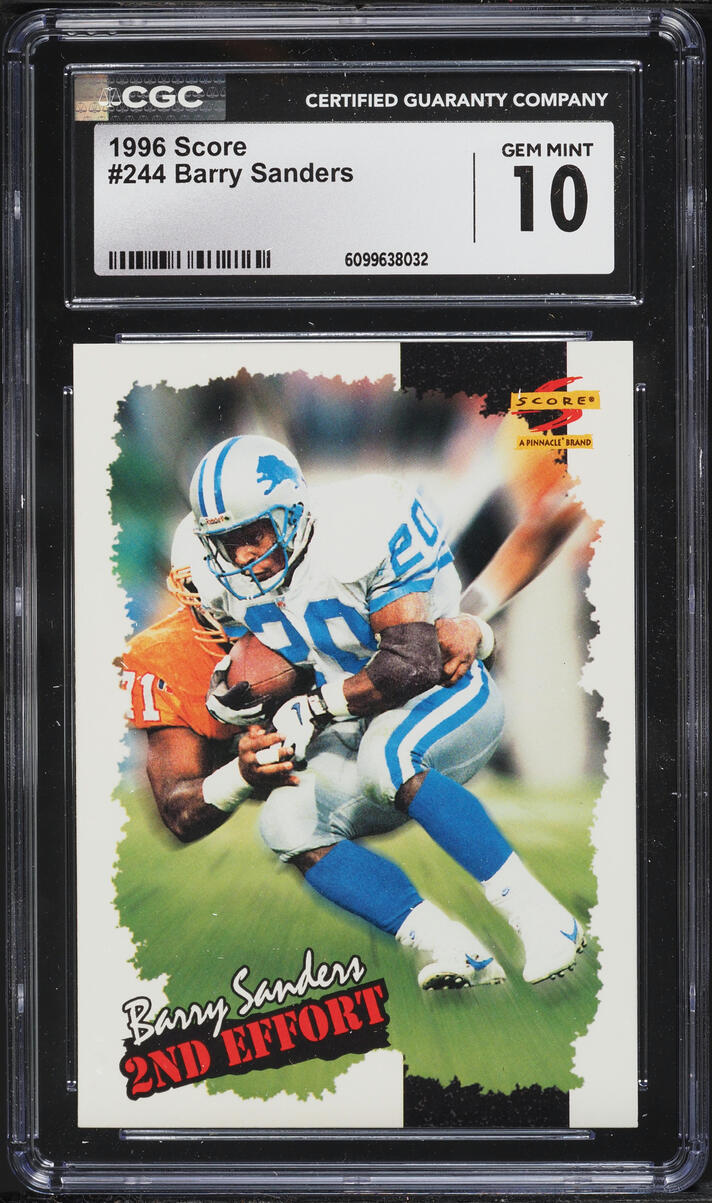1996 Score Football Barry Sanders #244 CGC 10 GEM MINT