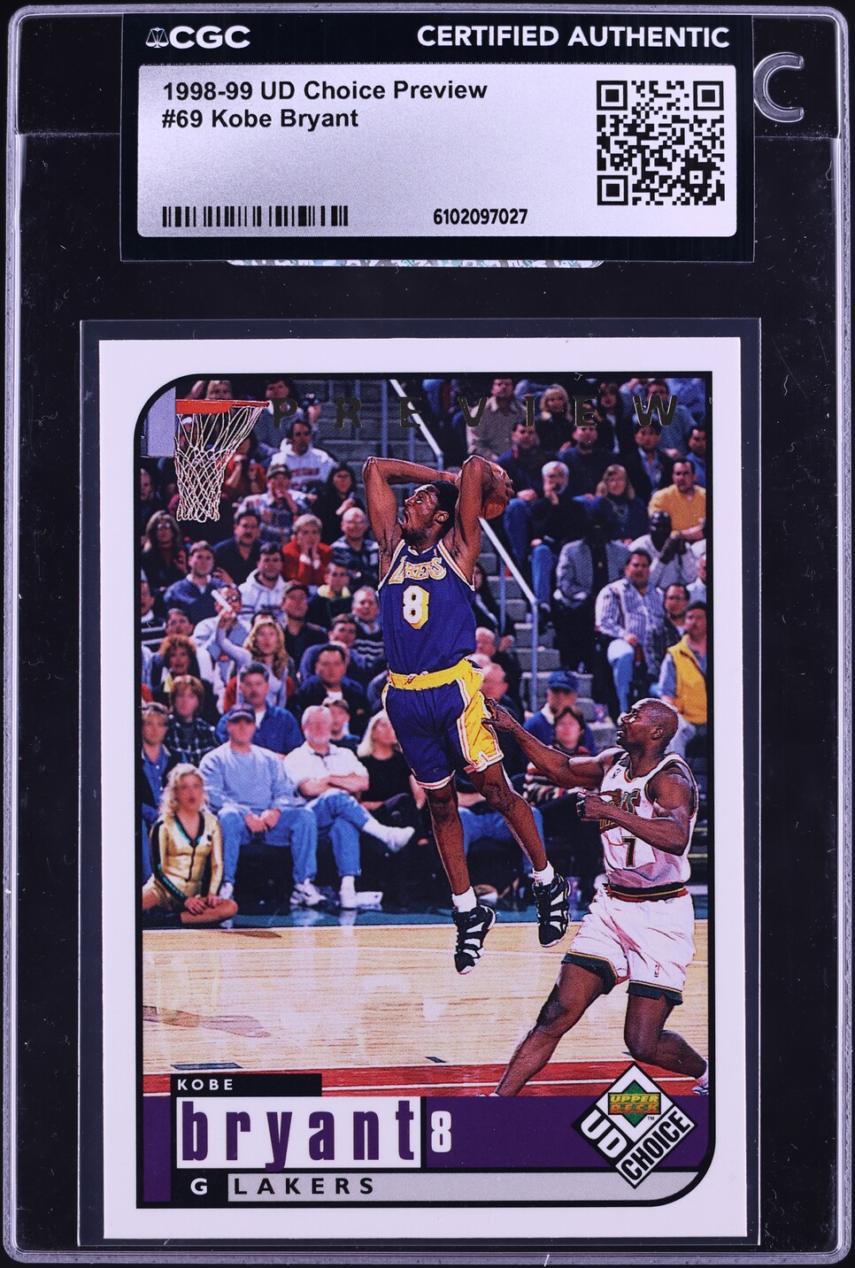 1998 Upper Deck Choice Preview Kobe Bryant #69 CGC AUTH