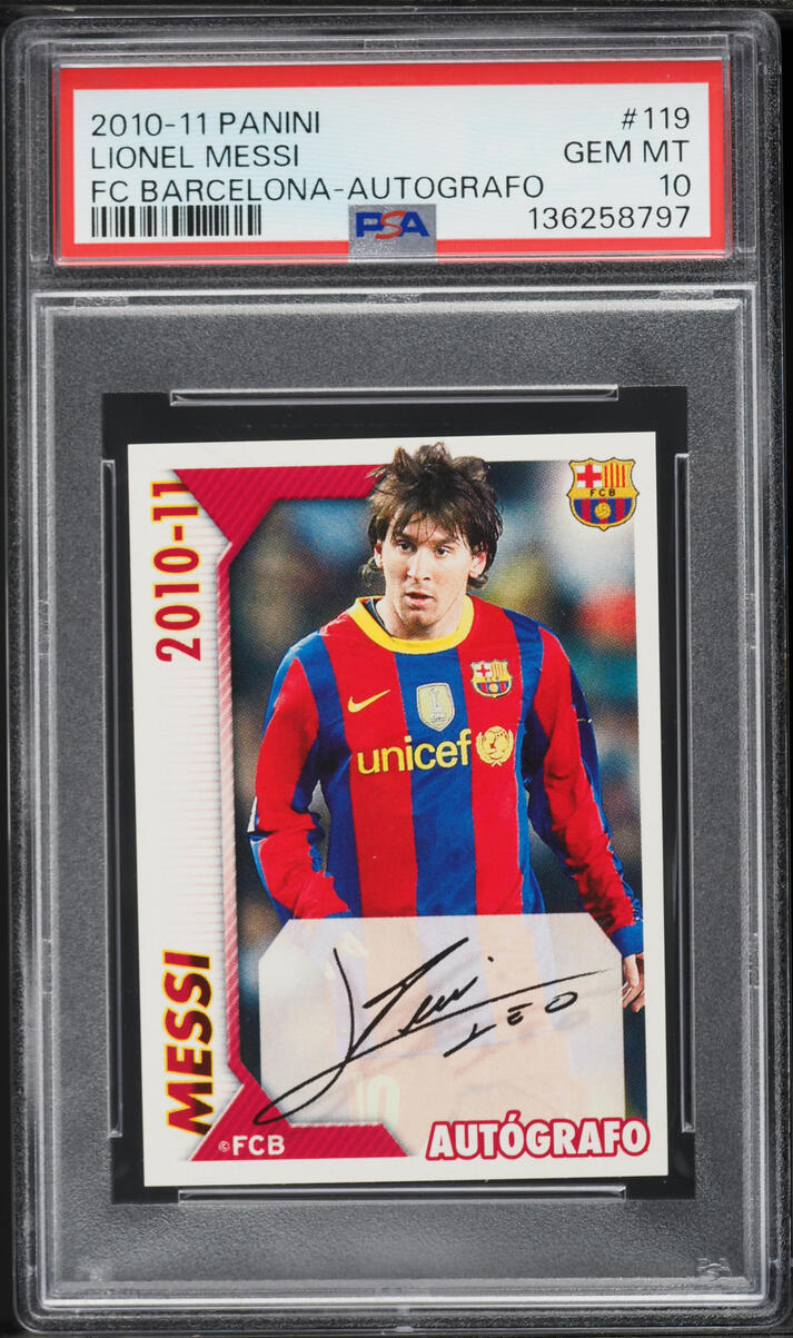 2010 Panini FC Barcelona Lionel Messi #119 PSA 10 GEM MINT