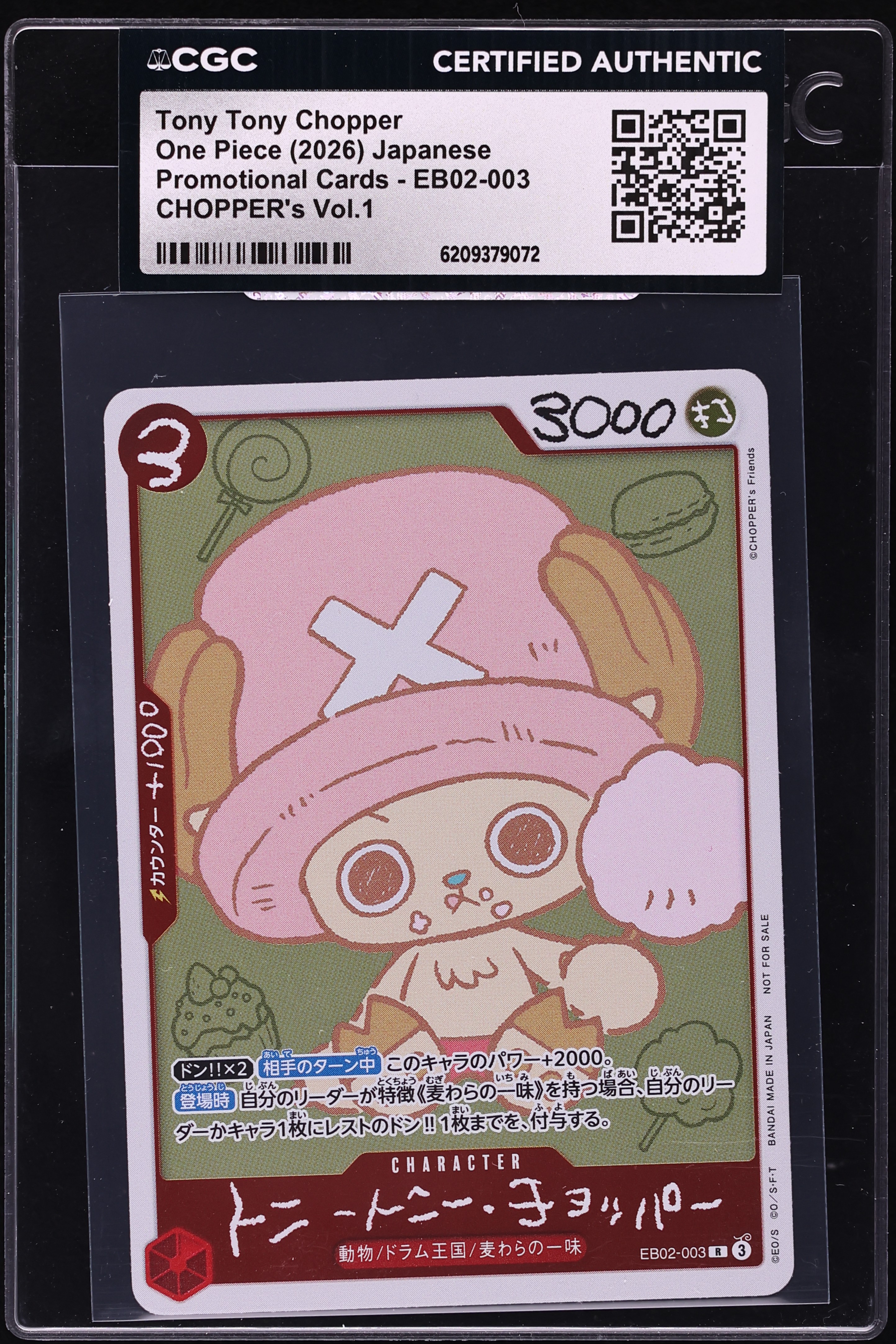 2026 One Piece Japanese Promo CHOPPER's Vol. 1 Tony Tony Chopper #EB02-003 CGC AUTH