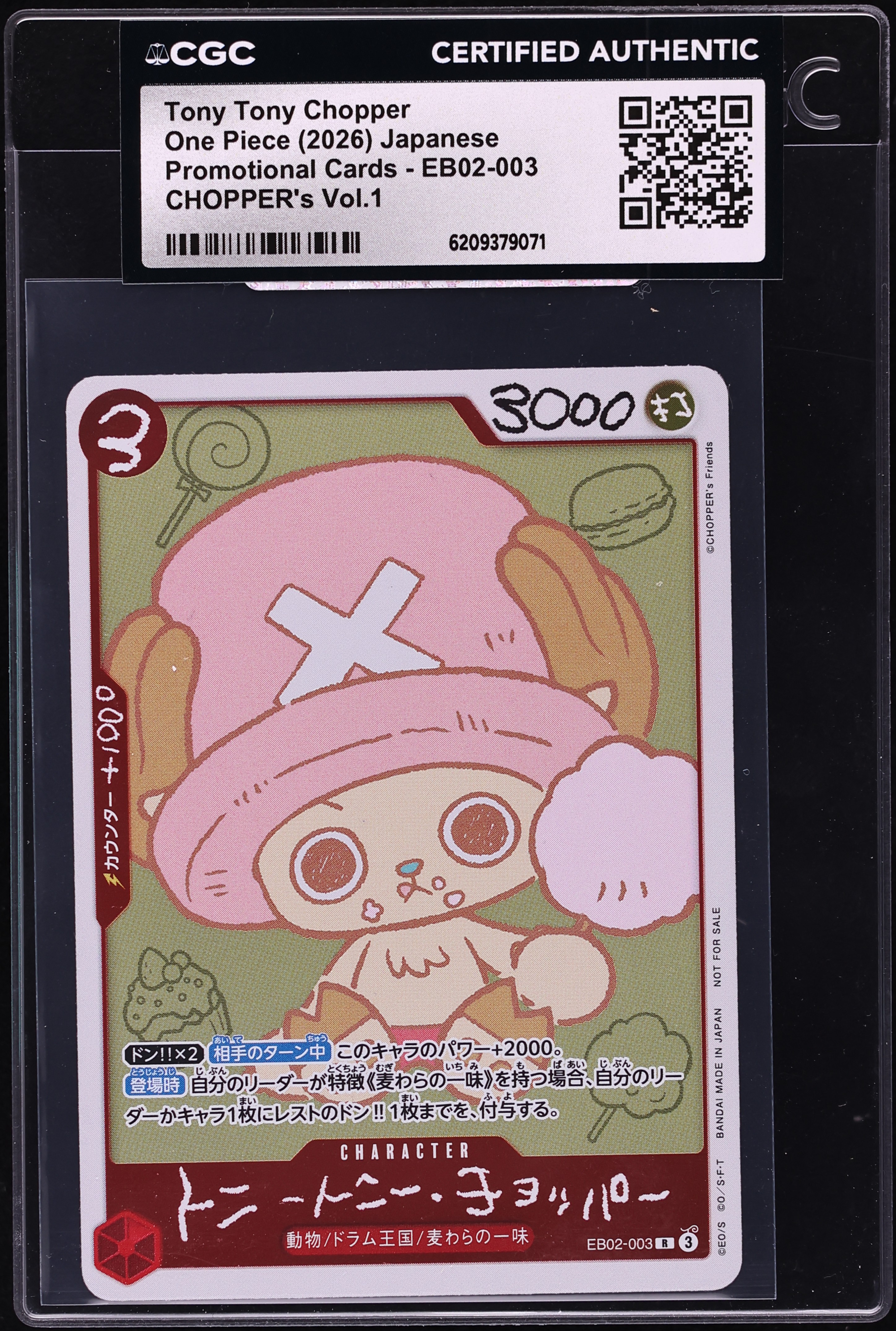 2026 One Piece Japanese Promo CHOPPER's Vol. 1 Tony Tony Chopper #EB02-003 CGC AUTH