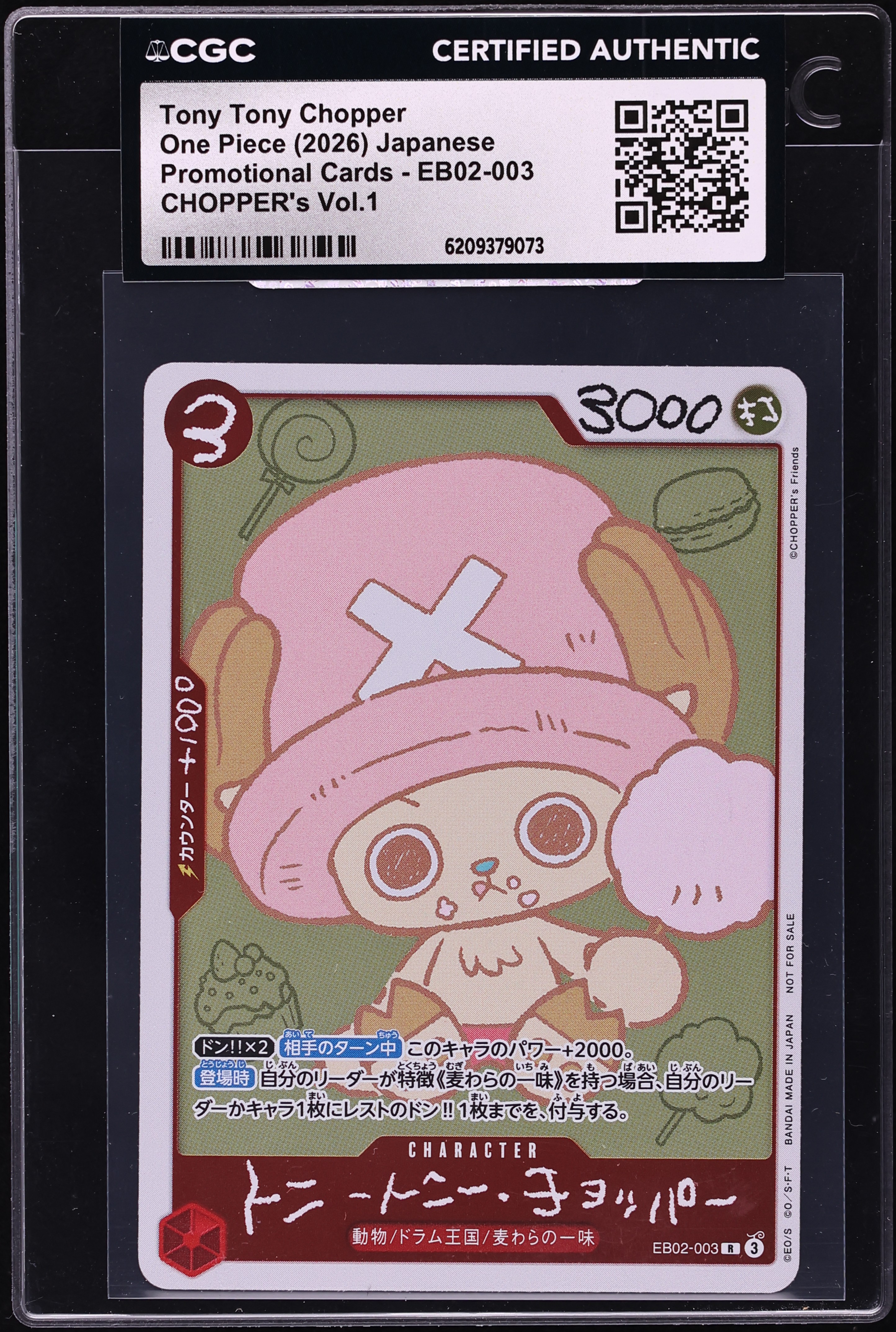 2026 One Piece Japanese Promo CHOPPER's Vol. 1 Tony Tony Chopper #EB02-003 CGC AUTH
