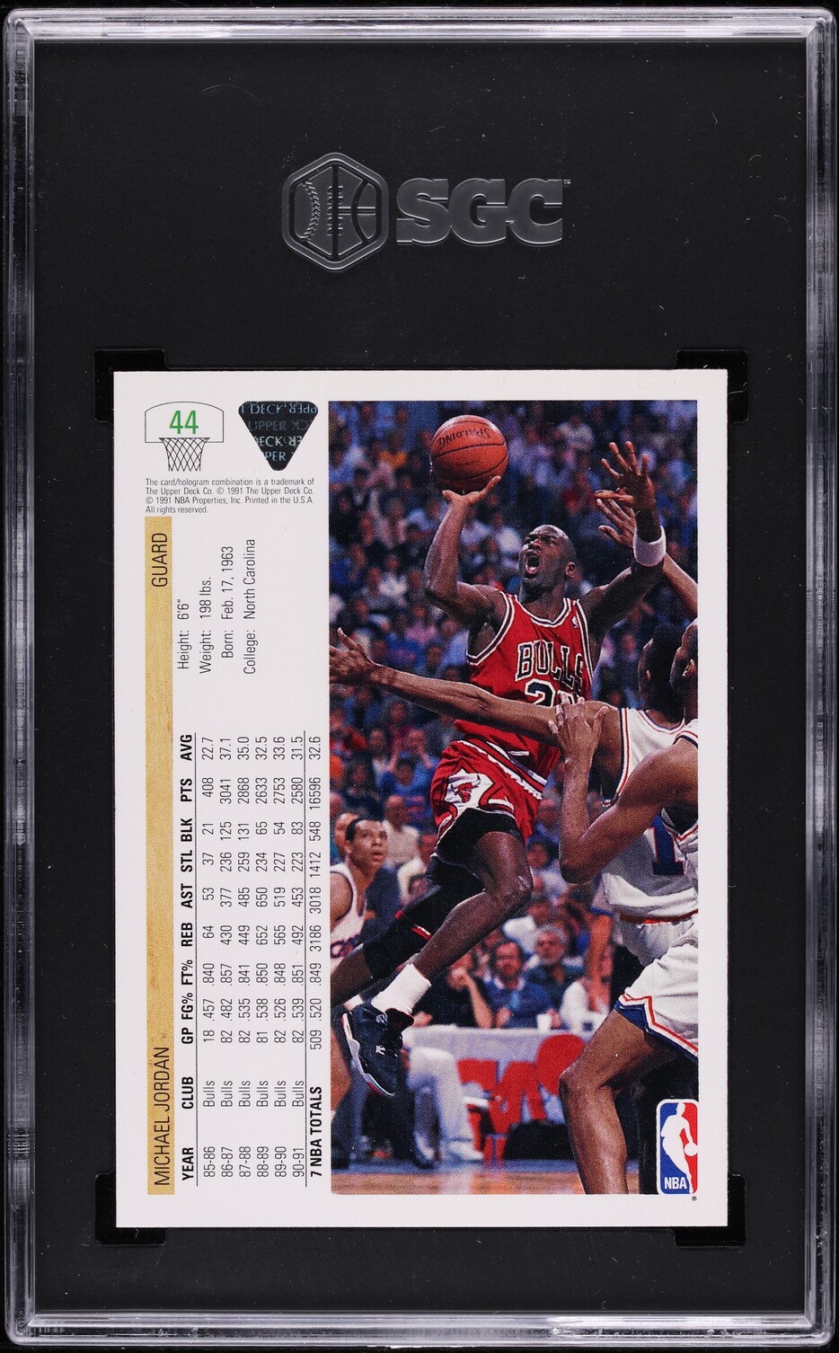 1991 Upper Deck Basketball Michael Jordan #44 SGC 7 NRMT