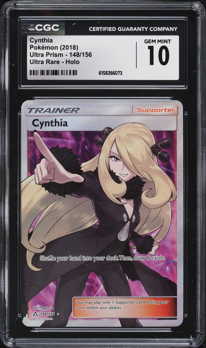 2018 Pokemon Sun & Moon Ultra Prism Full Art Cynthia #148 CGC 10 GEM MINT