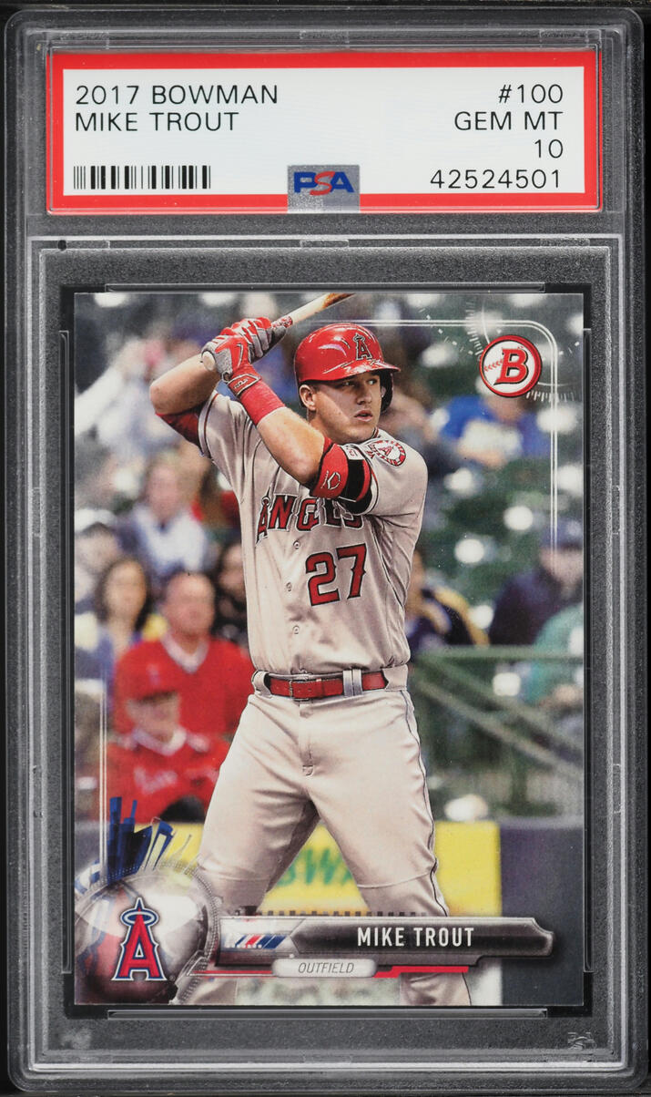 2017 Bowman Mike Trout #100 PSA 10 GEM MINT