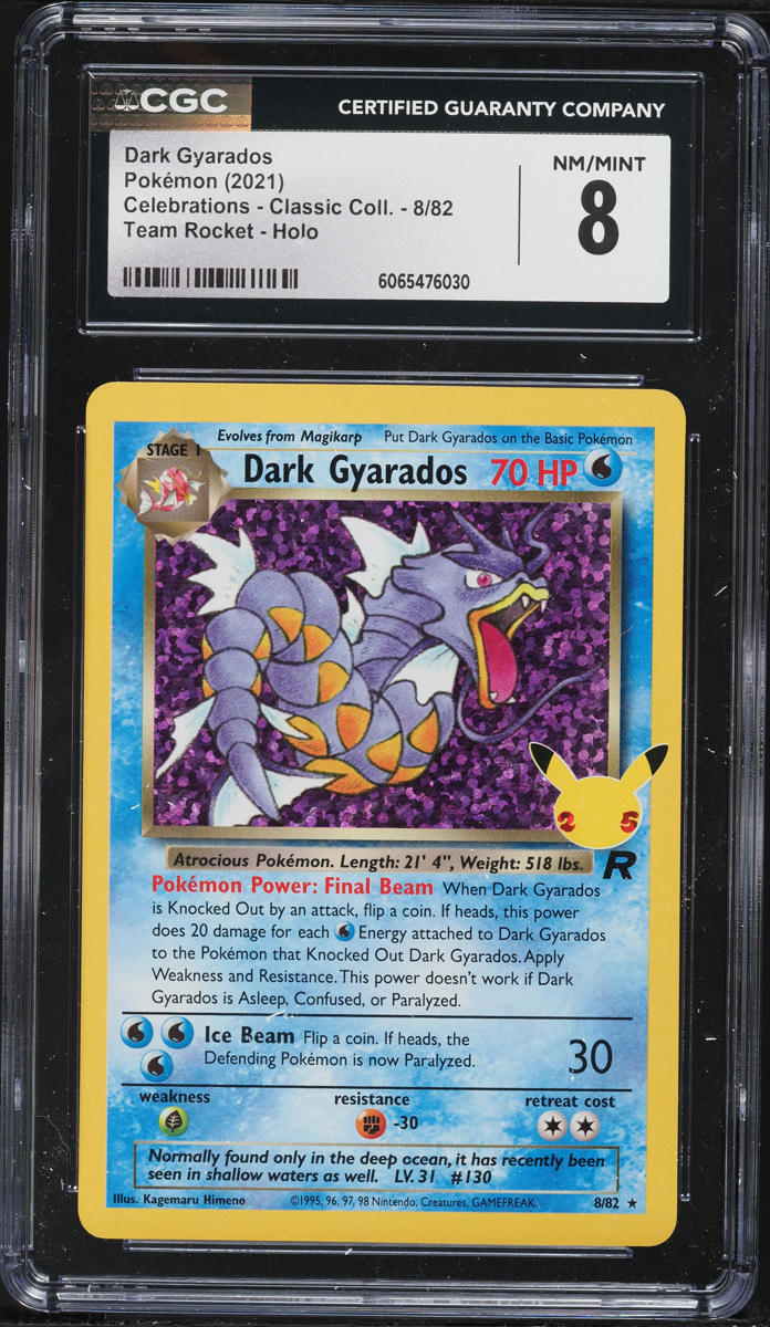 2021 Pokemon Sword & Shield Celebrations Classic Collection Holo Dark Gyarados #8 CGC 8 NM-MT