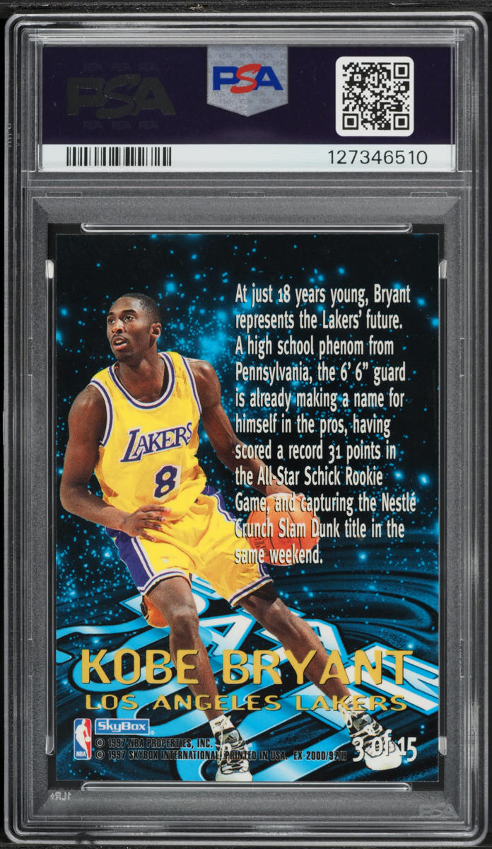 1996 Skybox E-X2000 Star Date Kobe Bryant ROOKIE #3 PSA 8 NM-MT