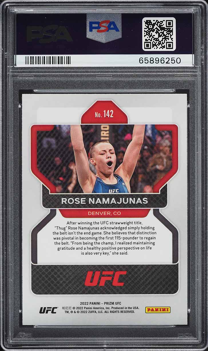 2022 Panini Prizm UFC Rose Namajunas #142 PSA 10 GEM MINT