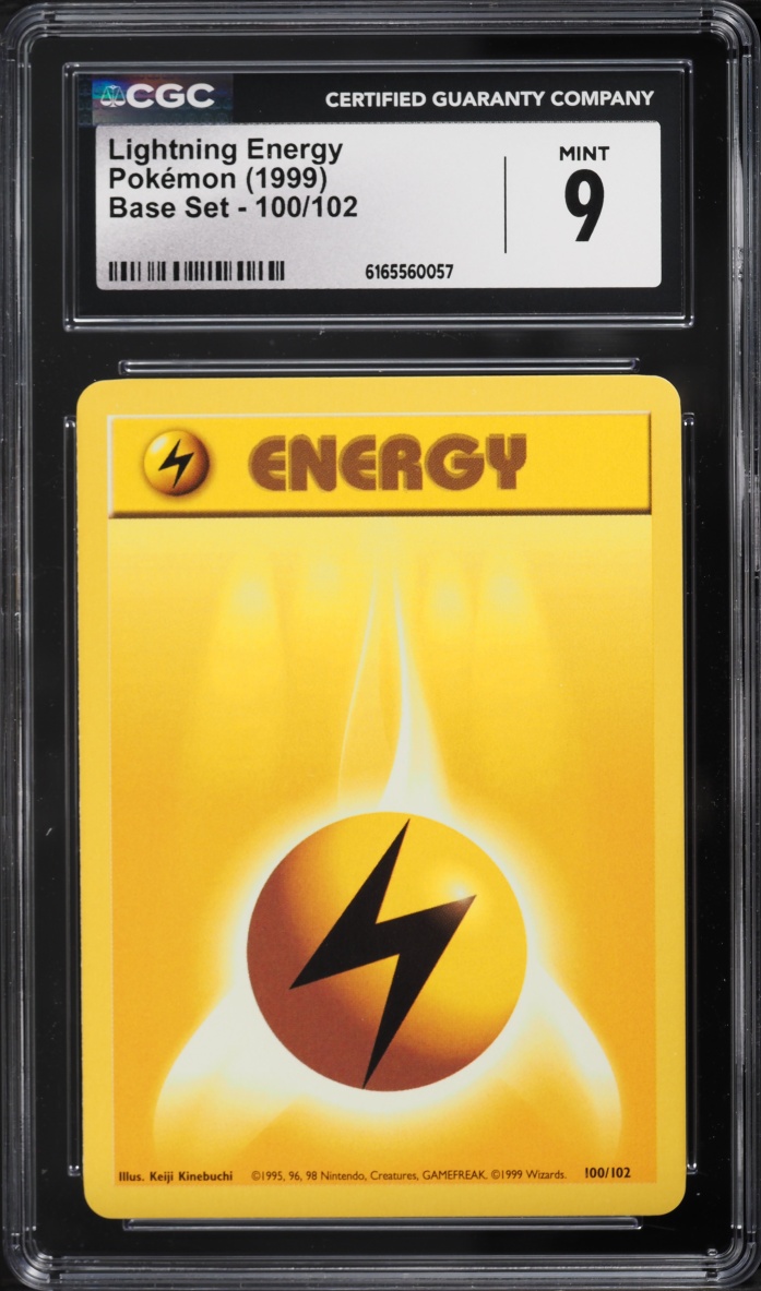 1999 Pokemon Base Set Lightning Energy #100 CGC 9 MINT