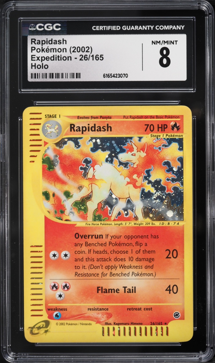 2002 Pokemon Expedition Holo Rapidash #26 CGC 8 NM-MT