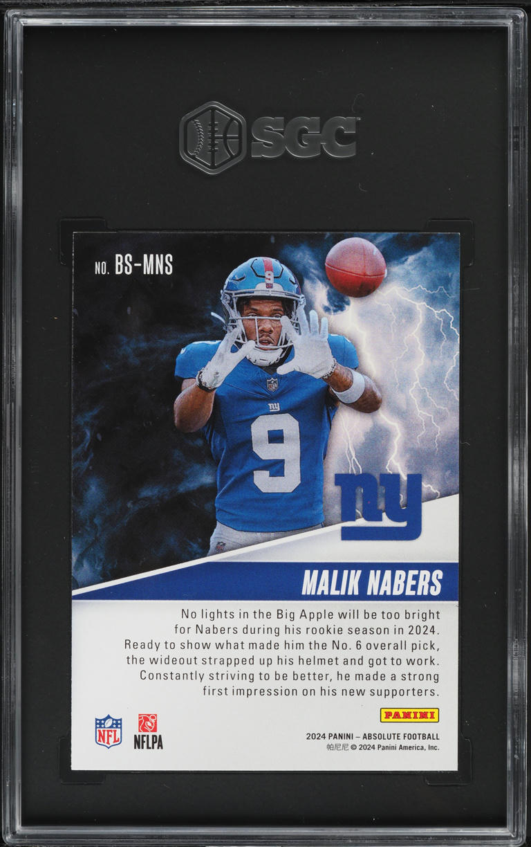 2024 Absolute By Storm Malik Nabers ROOKIE #BS-MNS SGC 9.5 MINT+