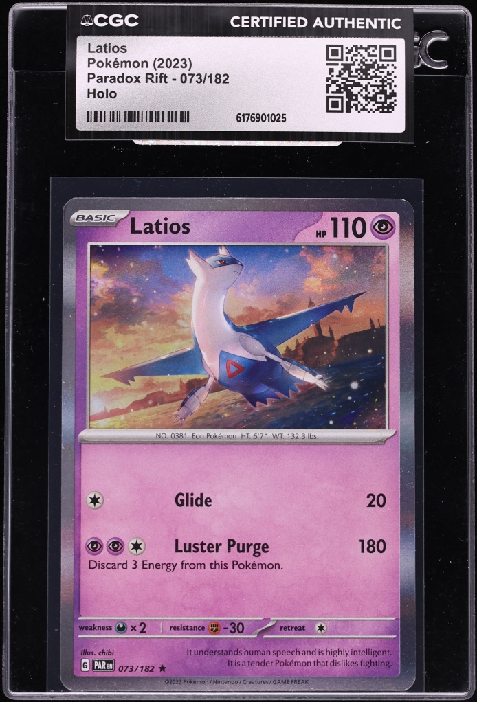 2023 Pokemon Scarlet & Violet Paradox Rift Holo Latios #73 CGC AUTH