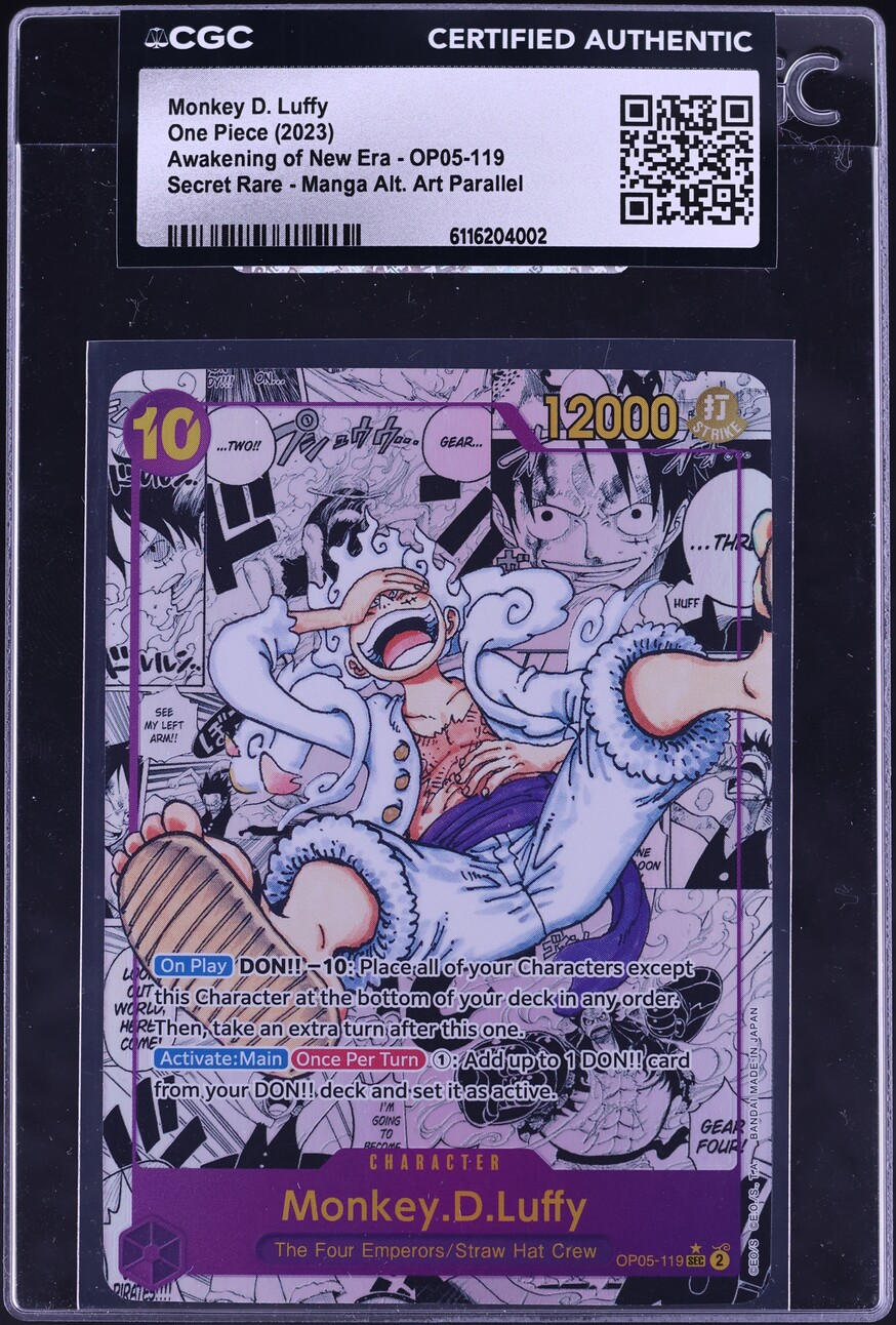 2023 One Piece Awakening Of New Era Manga Alt Art Monkey D. Luffy #OP05-119 CGC AUTH