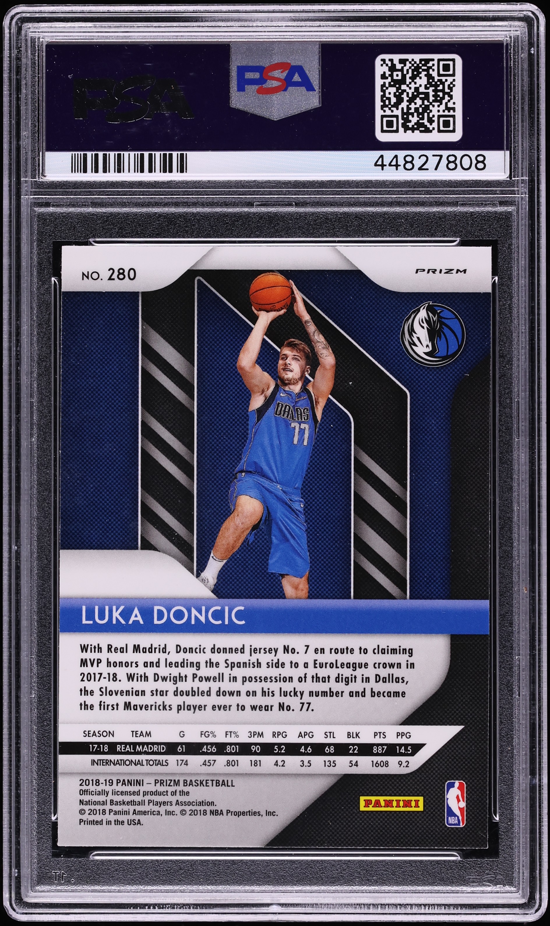 その他 2018 Panini Prizm Silver LUKA DONCIC 2018 Panini Prizm Silver Luka Doncic ROOKIE #280 PSA 10 GEM