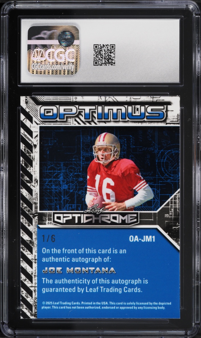 2025 Leaf Optichrome Optimus Green Shimmer Joe Montana AUTO 1/6 #OA-JM1 CGC 10 GEM MINT