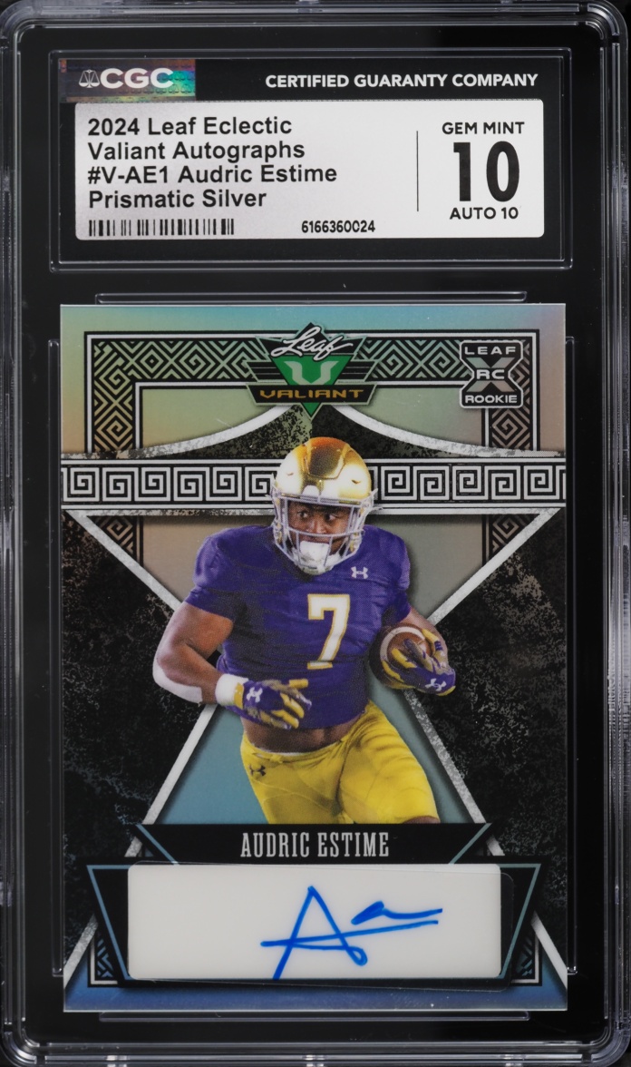2024 Leaf Eclectic Valiant Prismatic Silver Audric Estime ROOKIE AUTO /10 #V-AE1 CGC 10 GEM