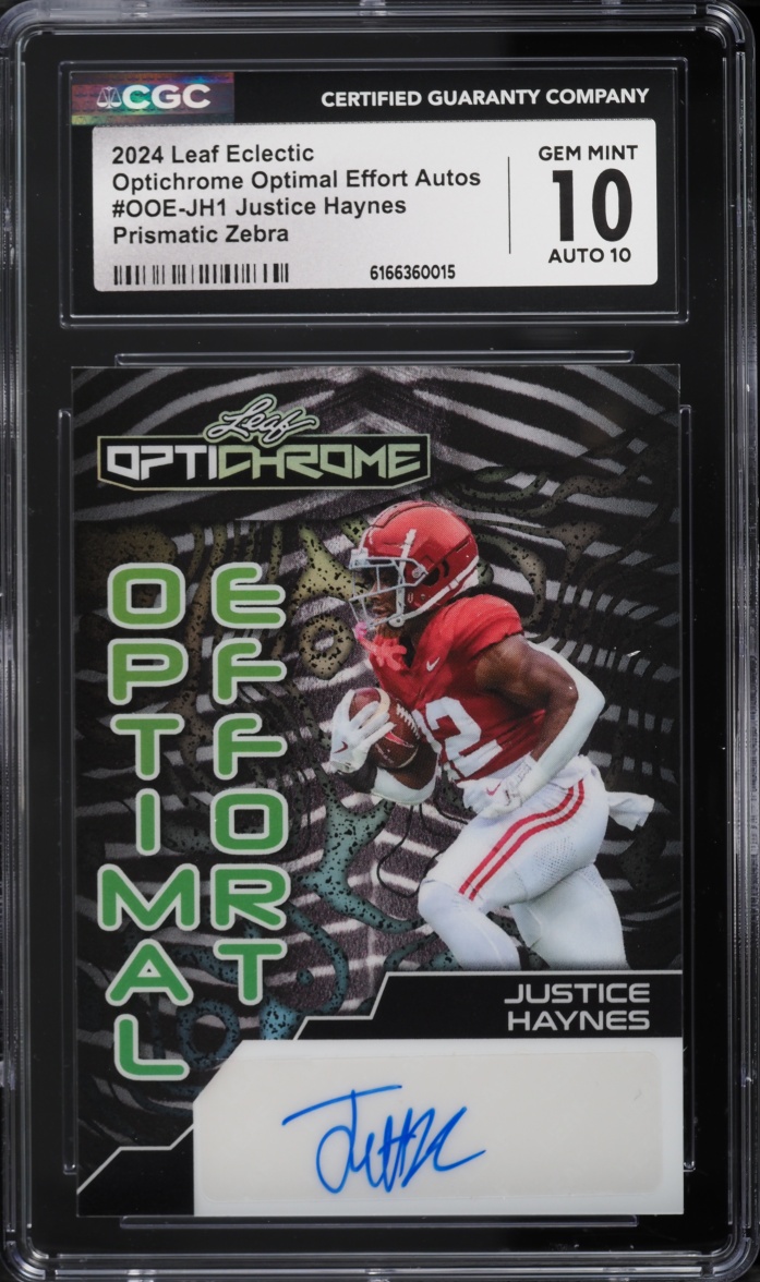 2024 Leaf Eclectic Optichrome Optimal Effort Prismatic Zebra Justice Haynes RC AUTO 4/4 CGC 10