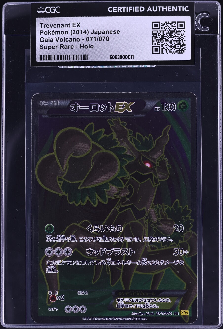 2014 Pokemon Japanese BW Gaia Volcano Full Art Trevenant EX #71 CGC AUTH
