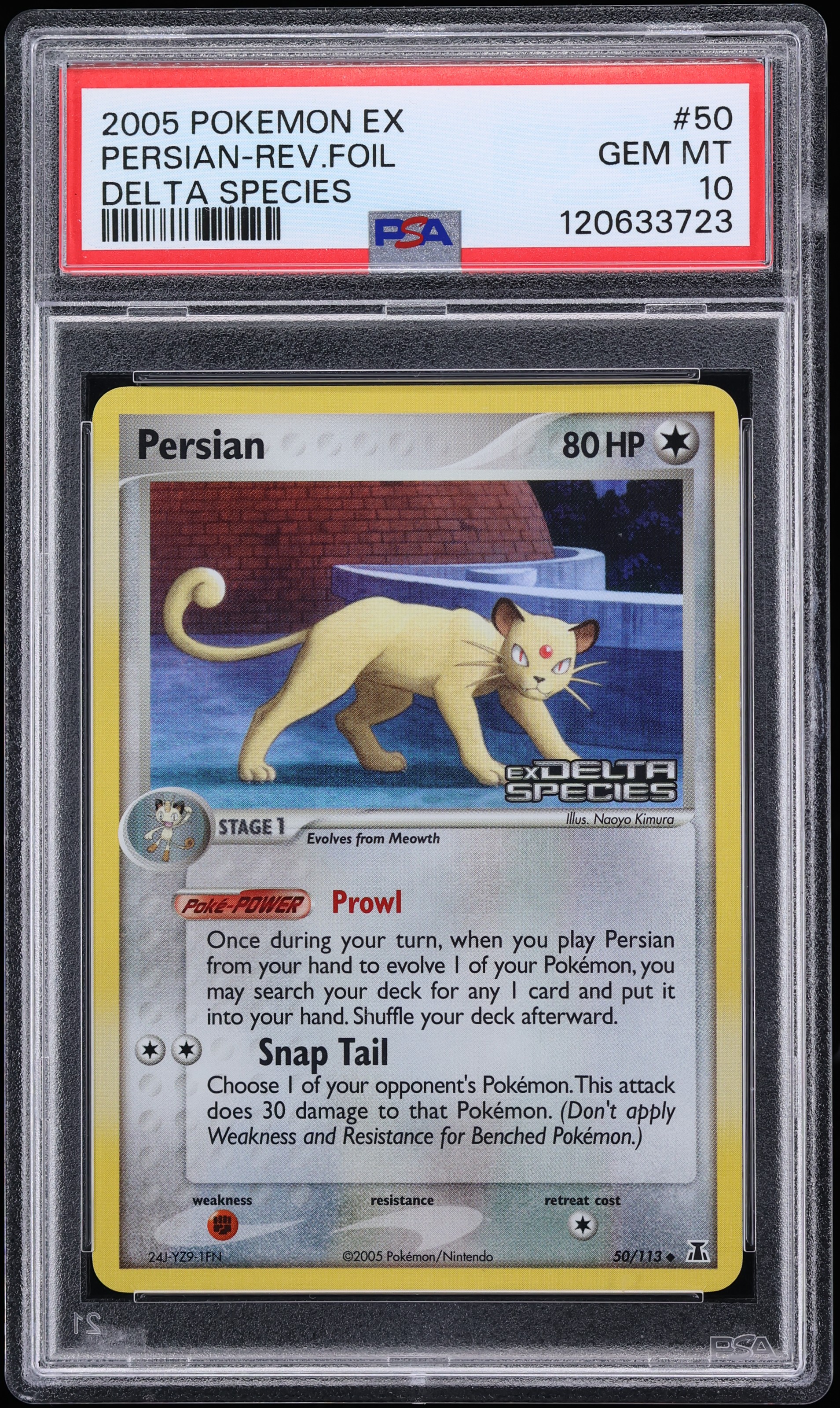 2005 Pokemon EX Delta Species Reverse Holo Persian #50 PSA 10 GEM MINT
