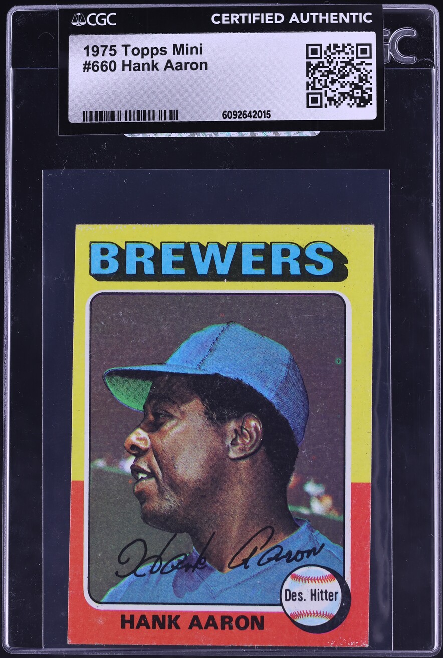 1975 Topps Mini Hank Aaron #660 CGC AUTH