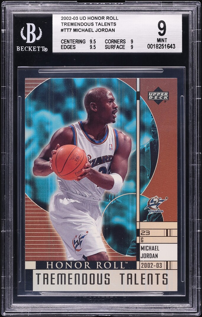 2002 Upper Deck Honor Roll Tremendous Talents Michael Jordan #TT7 BGS 9 MINT