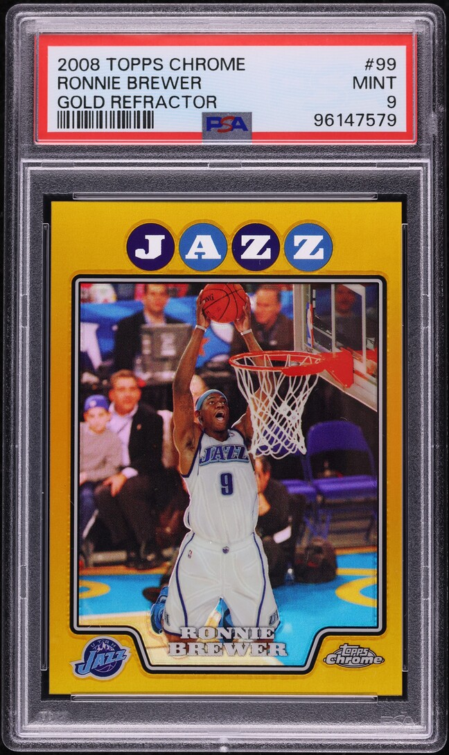 2008 Topps Chrome Gold Refractor Ronnie Brewer /50 #99 PSA 9 MINT