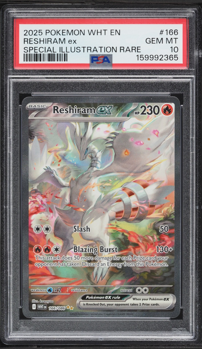 2025 Pokemon Scarlet & Violet White Flare SIR Reshiram ex #166 PSA 10 GEM MINT