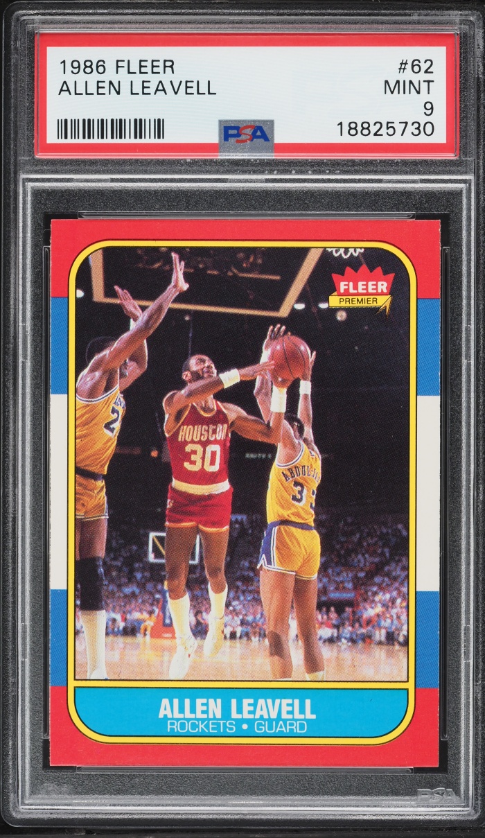 1986 Fleer Basketball Allen Leavell #62 PSA 9 MINT